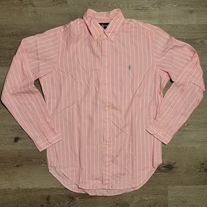 Ralph Lauren Pink Striped Button Down Shirt - 15.5/34-35